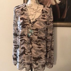 Torrid sheer camouflage blouse